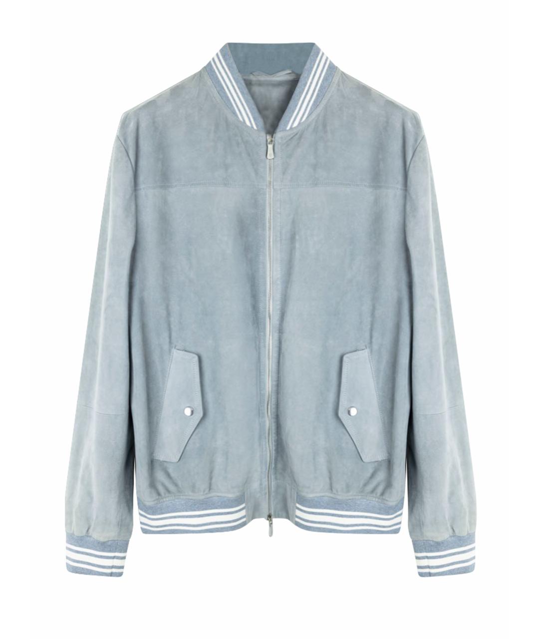 ELEVENTY Голубая замшевая куртка, фото 1