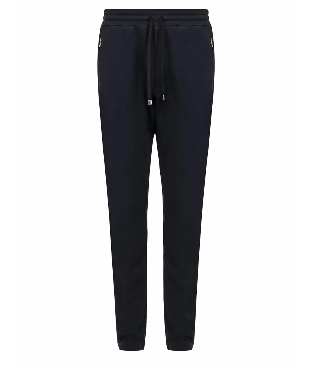 DOLCE&GABBANA Темно-синие хлопковые повседневные брюки, фото 1