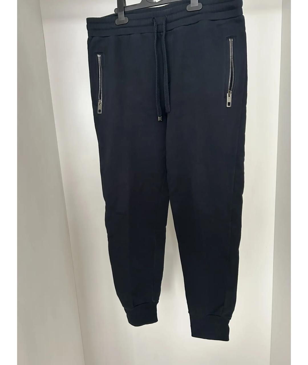 DOLCE&GABBANA Темно-синие хлопковые повседневные брюки, фото 6