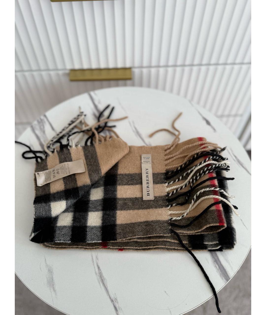 BURBERRY Бежевый кашемировый шарф, фото 6