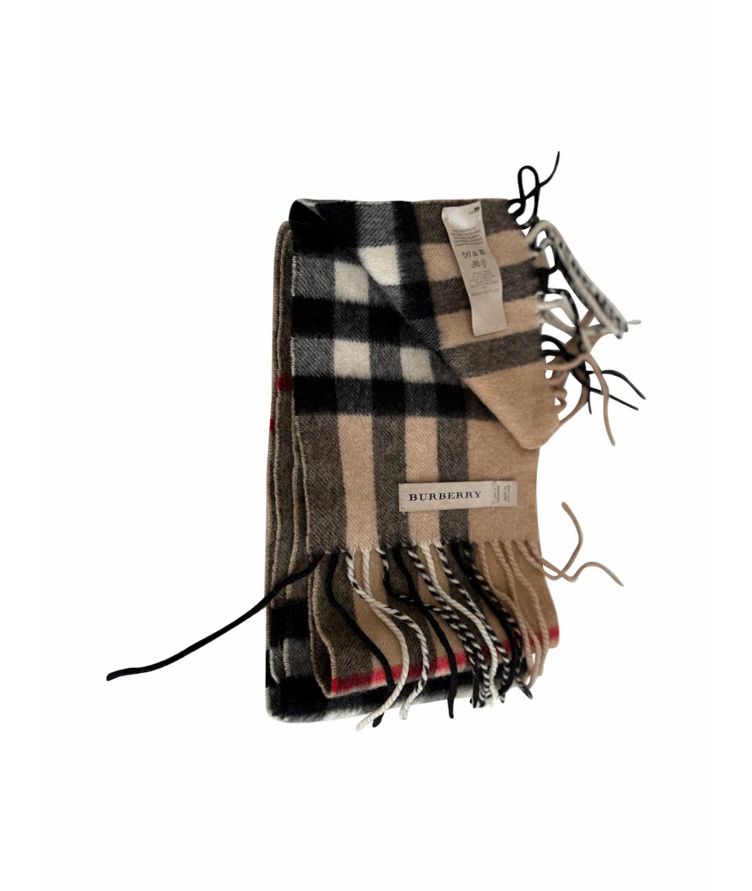 BURBERRY Бежевый кашемировый шарф, фото 1