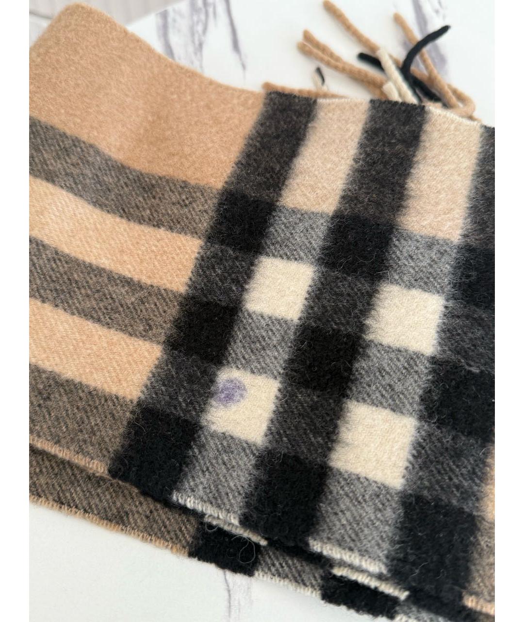 BURBERRY Бежевый кашемировый шарф, фото 5