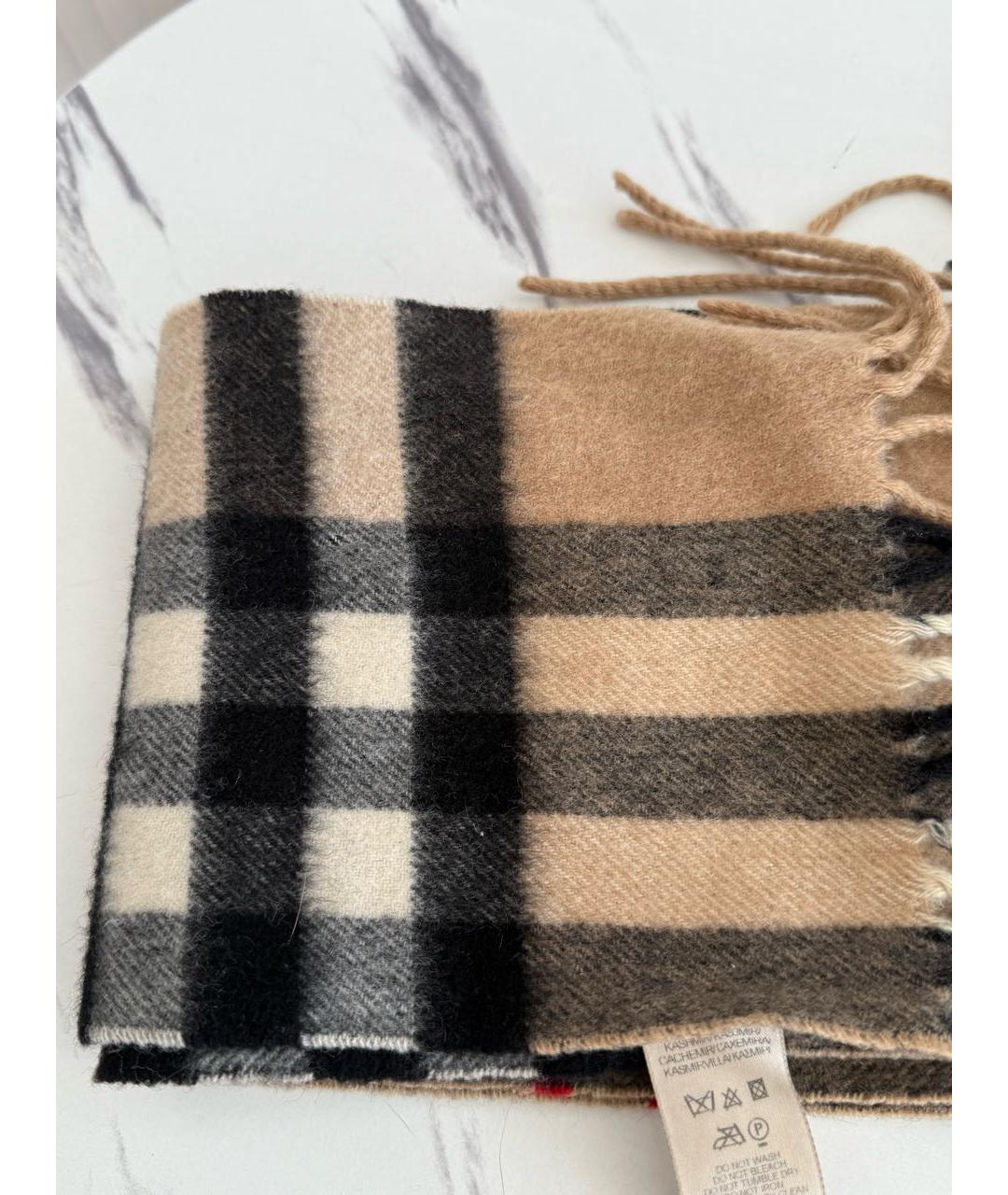BURBERRY Бежевый кашемировый шарф, фото 2