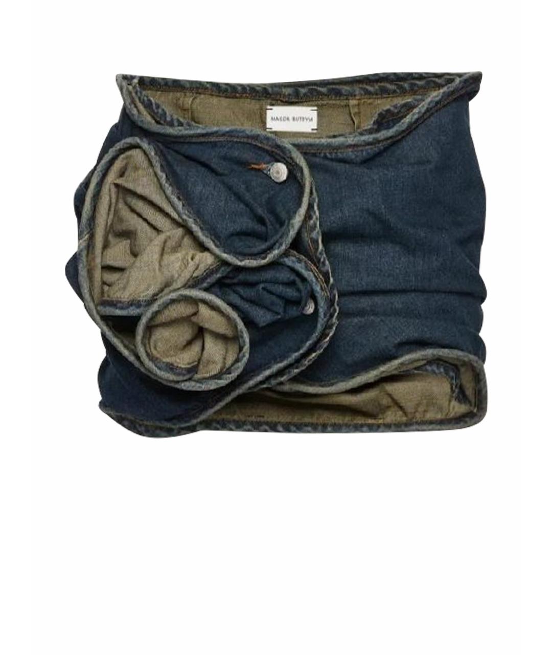 MAGDA BUTRYM Темно-синяя хлопковая юбка мини, фото 1