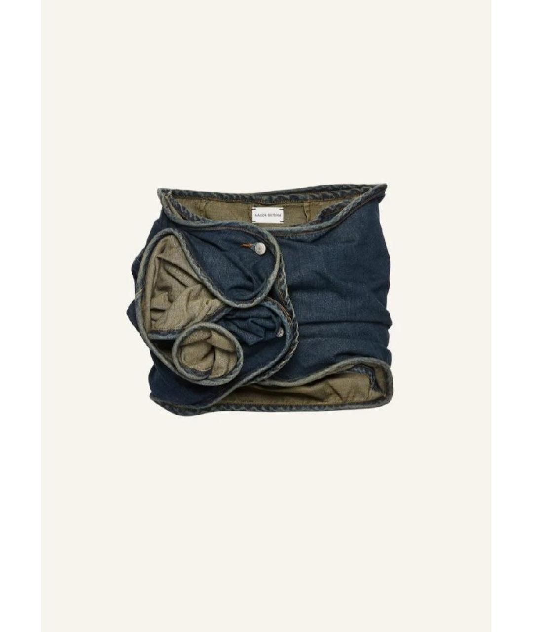 MAGDA BUTRYM Темно-синяя хлопковая юбка мини, фото 9