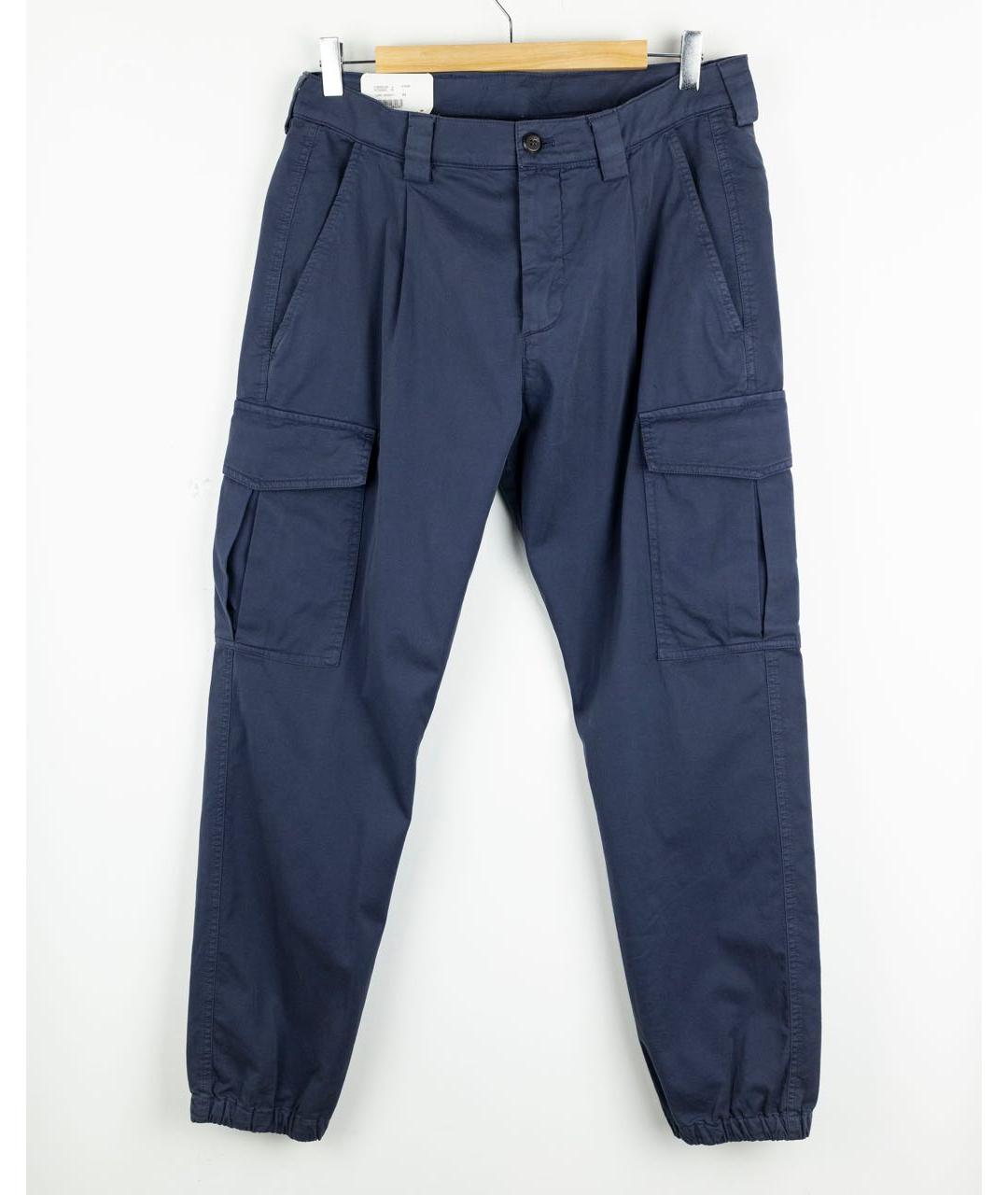 ELEVENTY Синие хлопковые повседневные брюки, фото 5