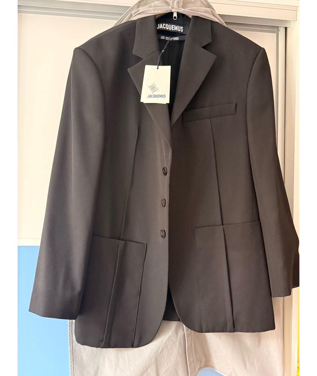 JACQUEMUS Черный хлопковый жакет/пиджак, фото 7