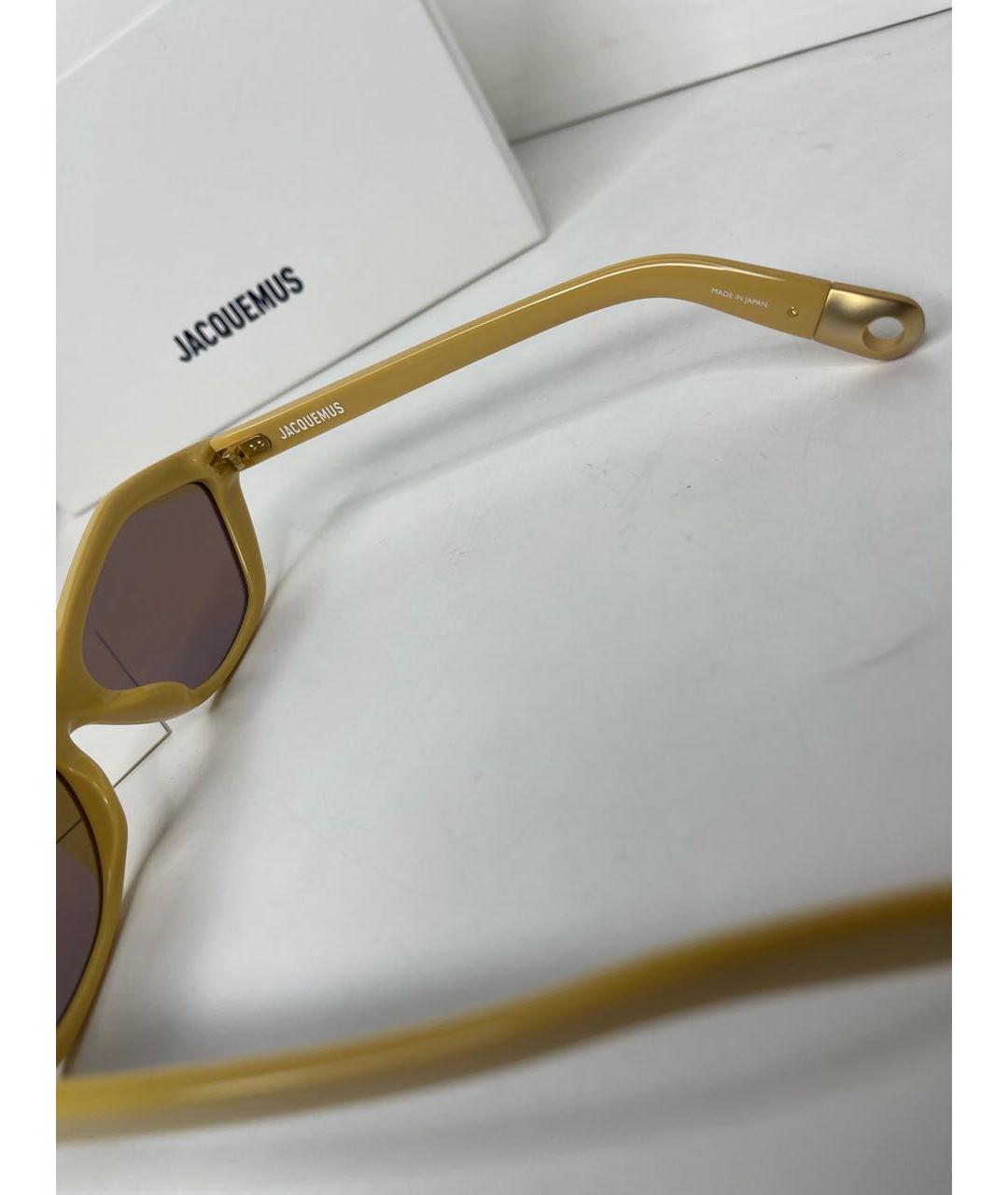 JACQUEMUS Бежевые пластиковые солнцезащитные очки, фото 6