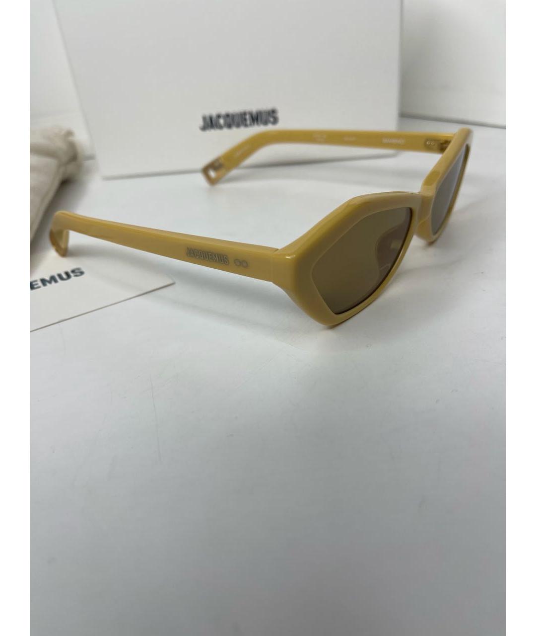 JACQUEMUS Бежевые пластиковые солнцезащитные очки, фото 4