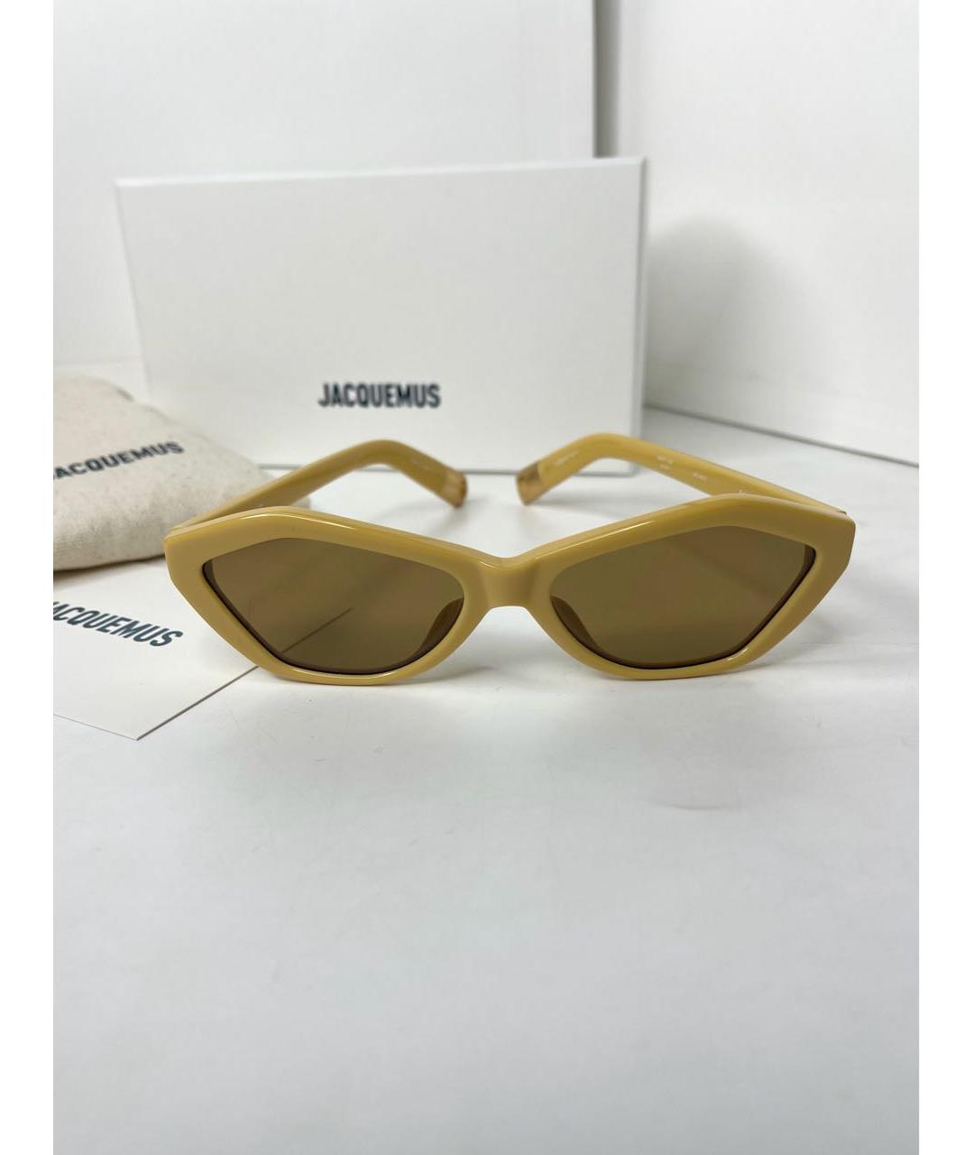 JACQUEMUS Бежевые пластиковые солнцезащитные очки, фото 7