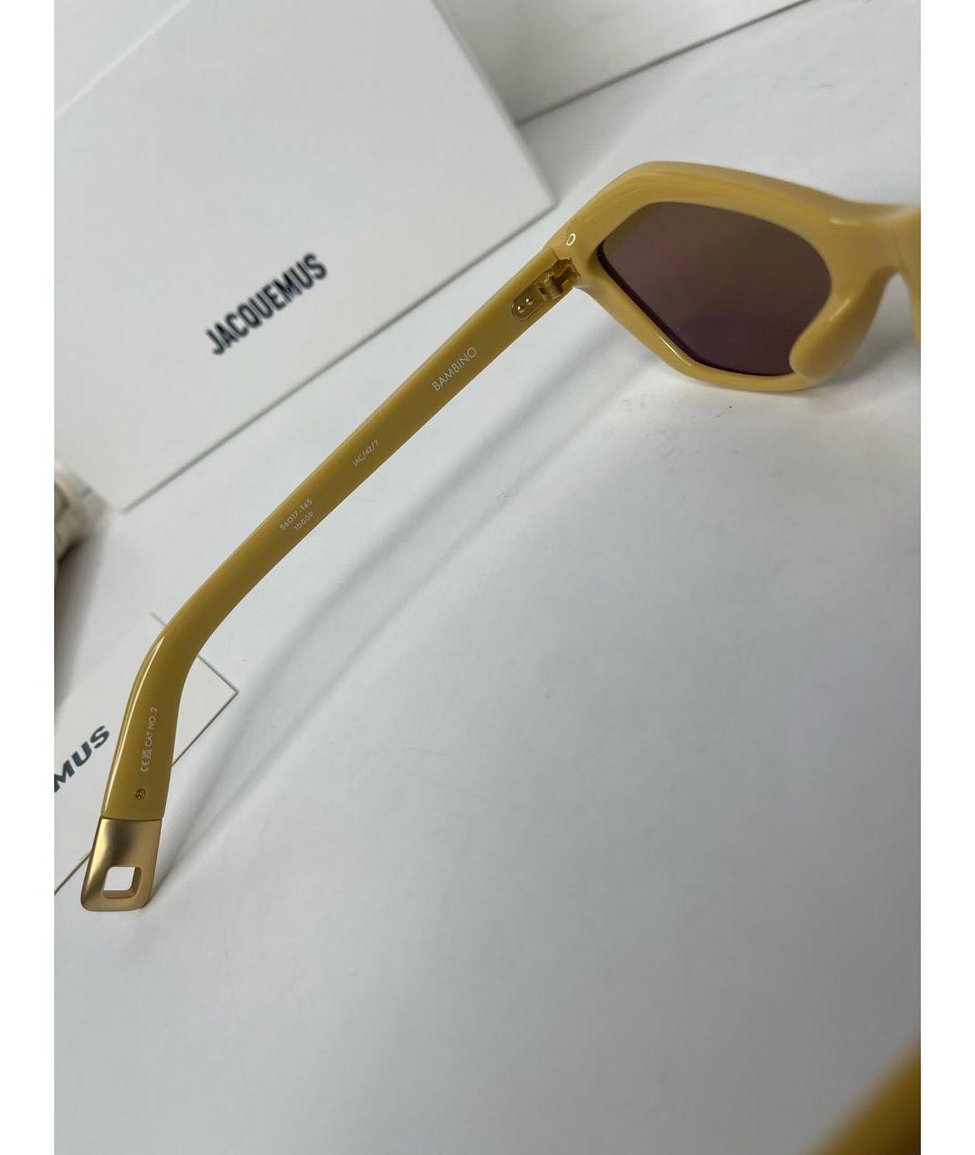 JACQUEMUS Бежевые пластиковые солнцезащитные очки, фото 5