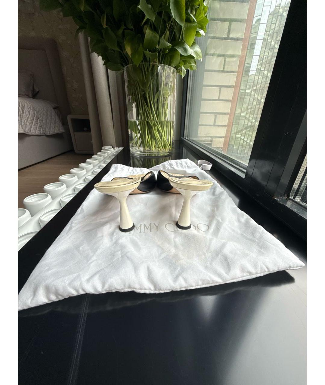 JIMMY CHOO Черные кожаные мюли, фото 4