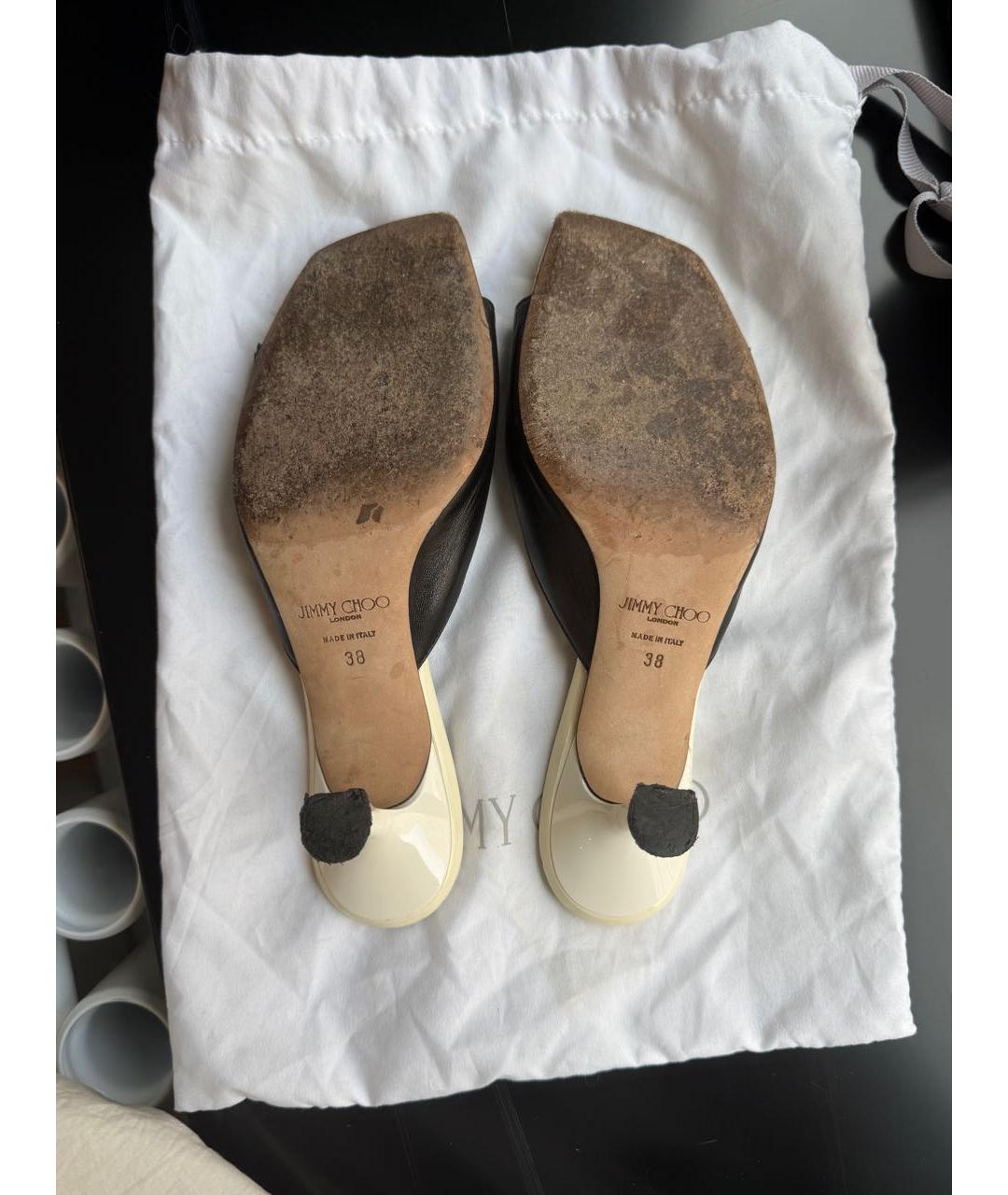 JIMMY CHOO Черные кожаные мюли, фото 5