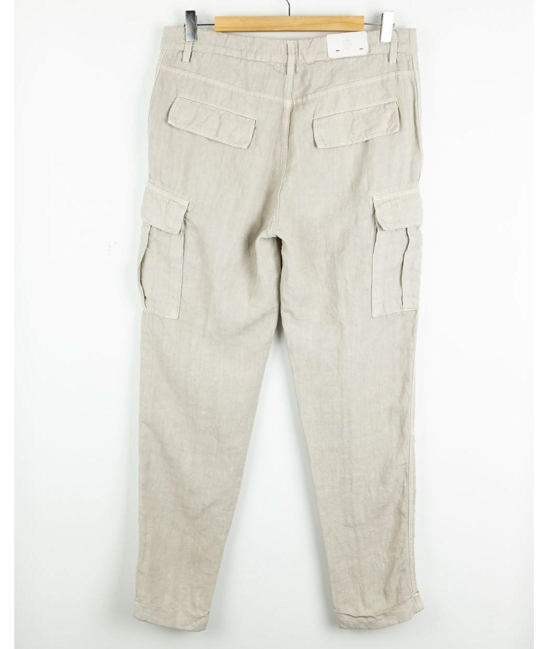 ELEVENTY Бежевые льняные повседневные брюки, фото 2