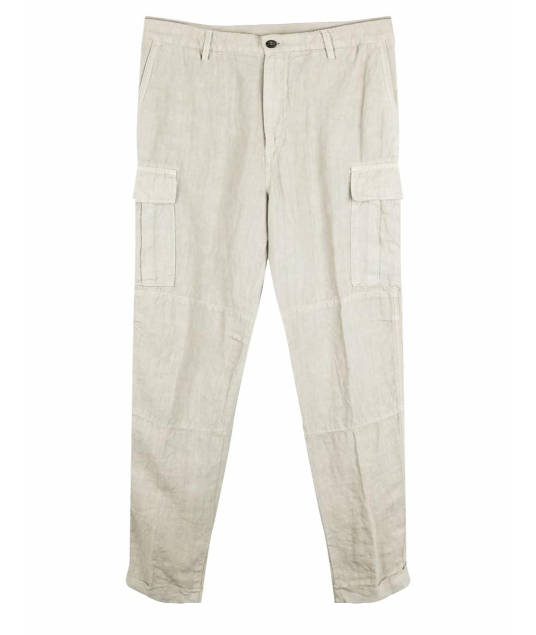 ELEVENTY Бежевые льняные повседневные брюки, фото 1