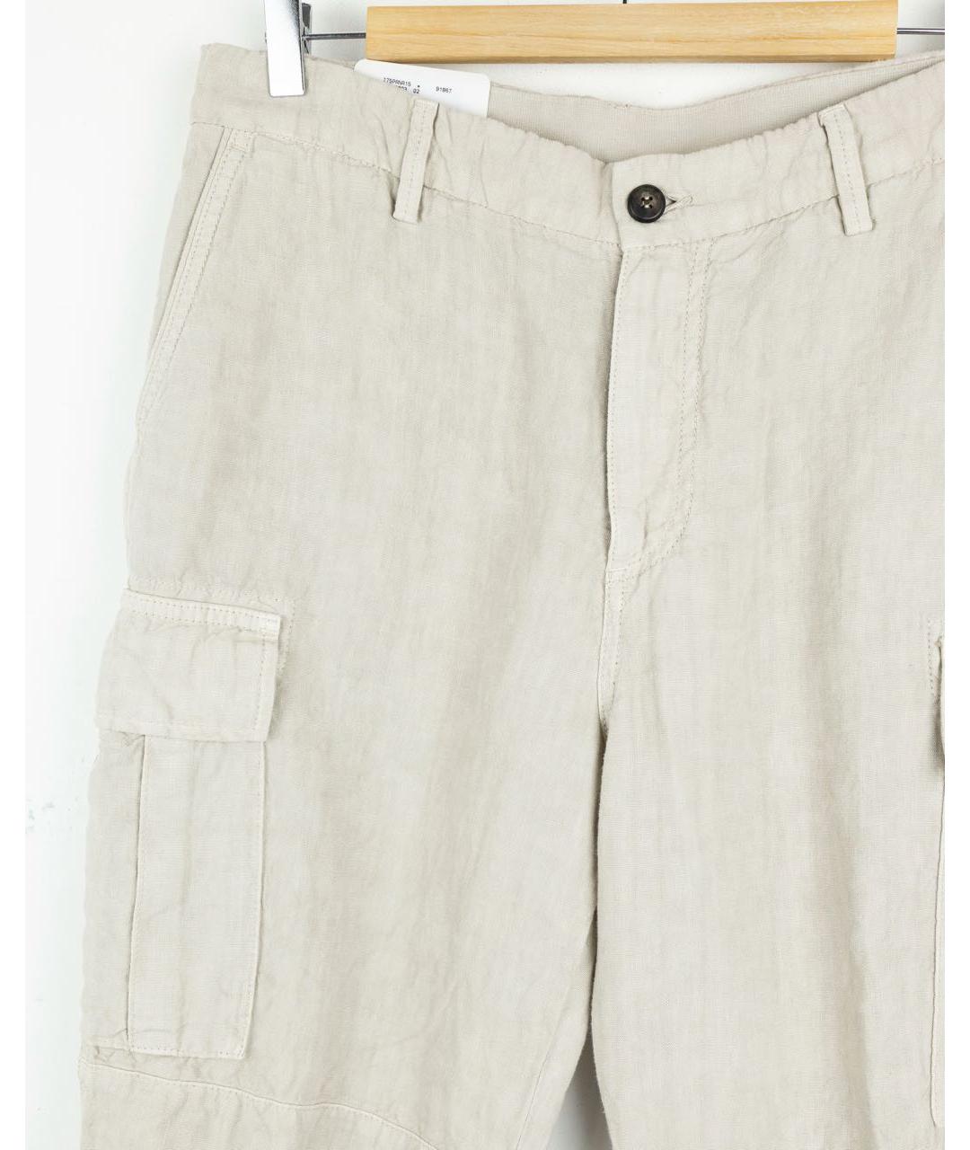 ELEVENTY Бежевые льняные повседневные брюки, фото 4