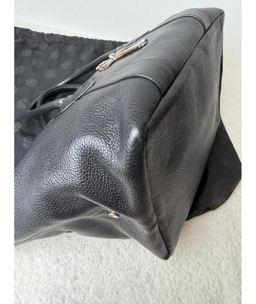 CHROME HEARTS Черная кожаная сумка тоут, фото 6