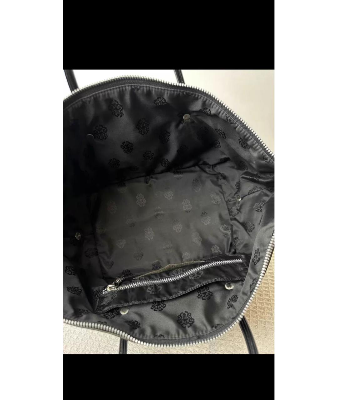 CHROME HEARTS Черная кожаная сумка тоут, фото 4