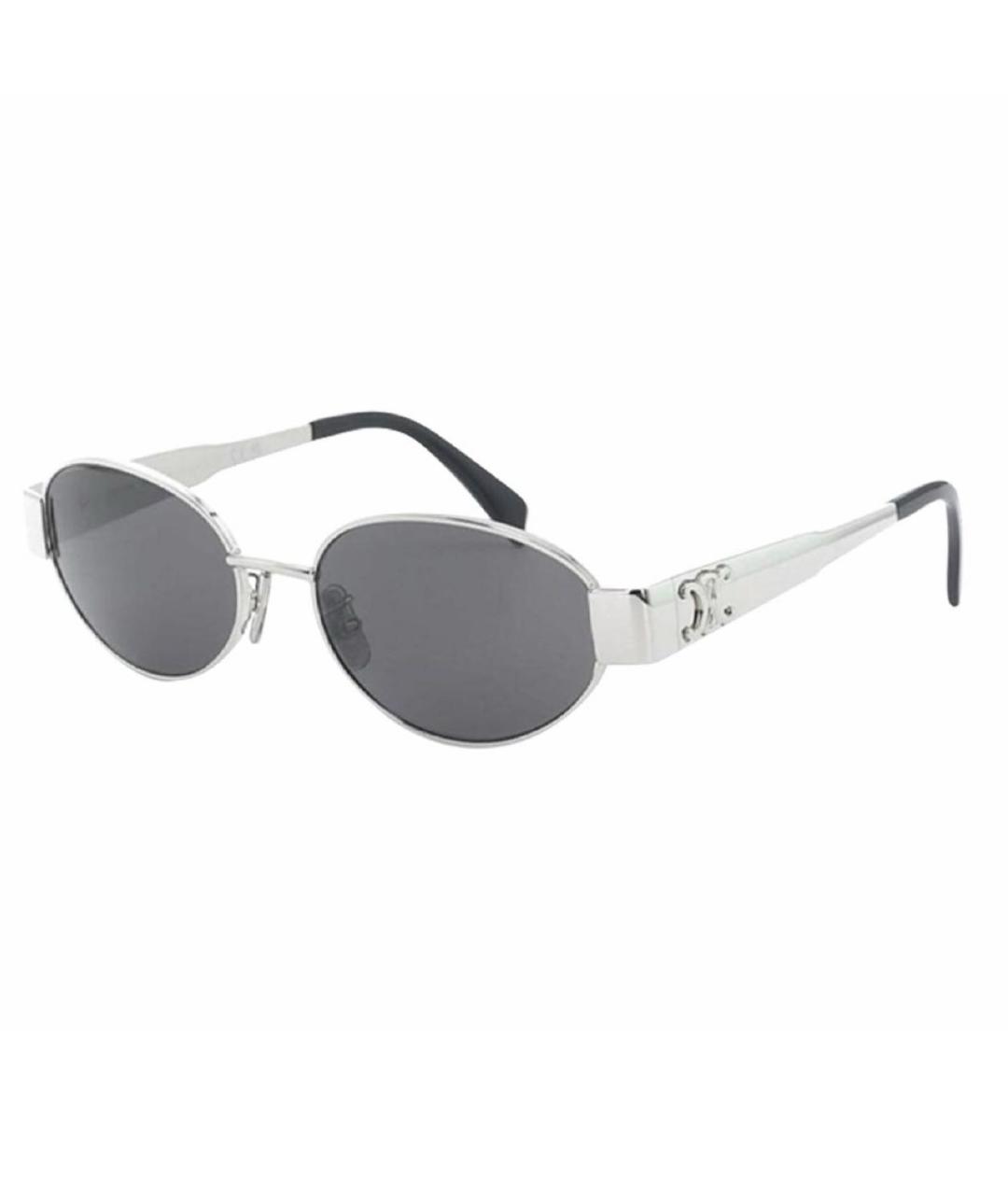 CELINE Серебряные металлические солнцезащитные очки, фото 8