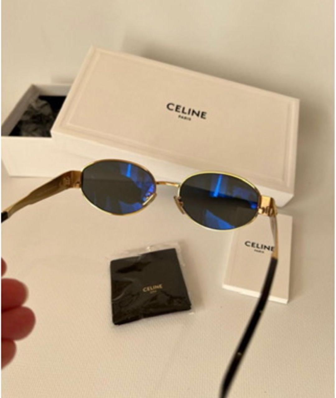 CELINE Серебряные металлические солнцезащитные очки, фото 6