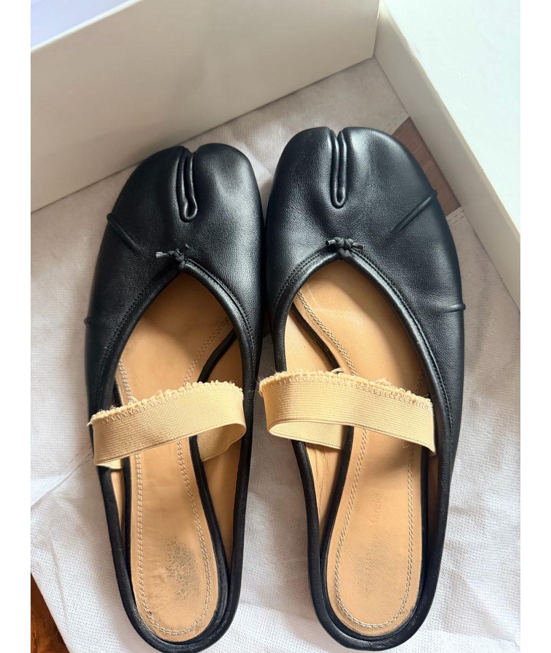 MAISON MARGIELA Черные кожаные балетки, фото 2