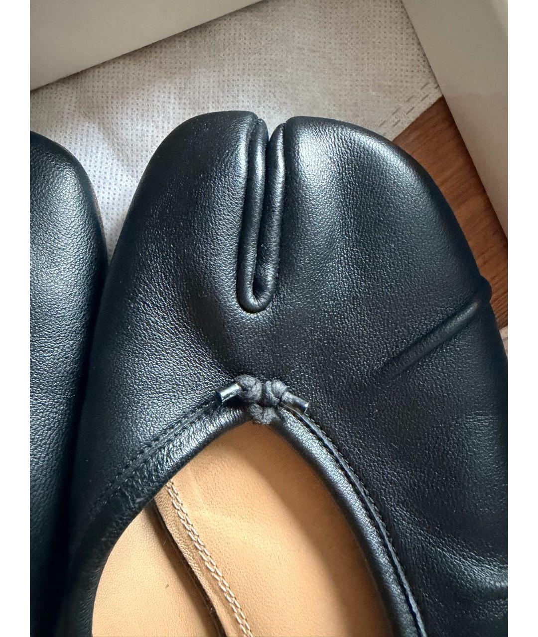 MAISON MARGIELA Черные кожаные балетки, фото 5