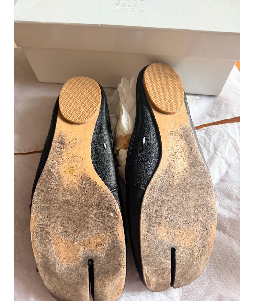 MAISON MARGIELA Черные кожаные балетки, фото 6