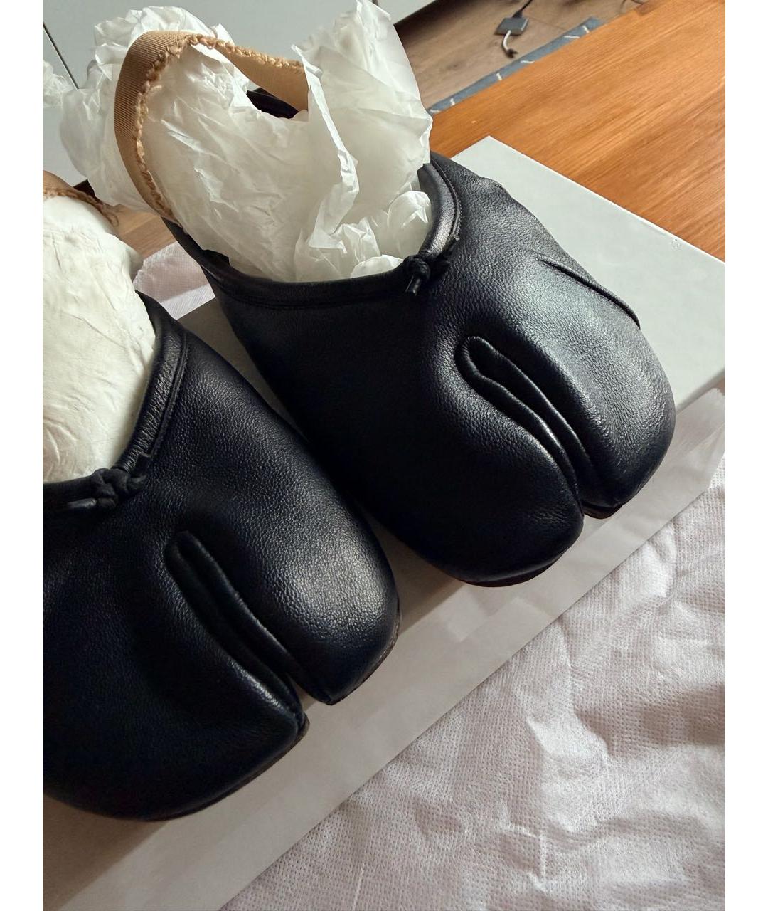 MAISON MARGIELA Черные кожаные балетки, фото 3