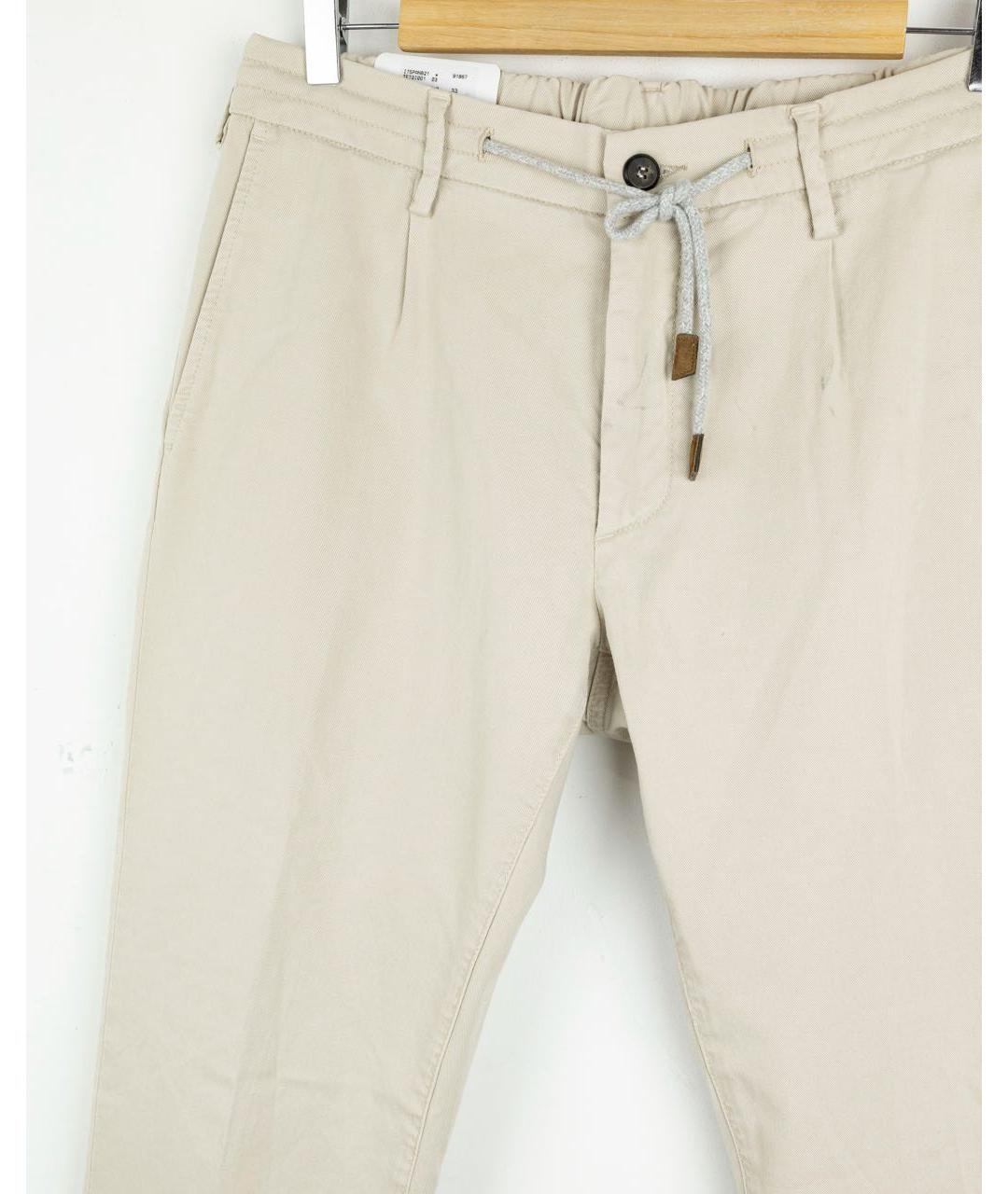 ELEVENTY Бежевые хлопковые повседневные брюки, фото 4