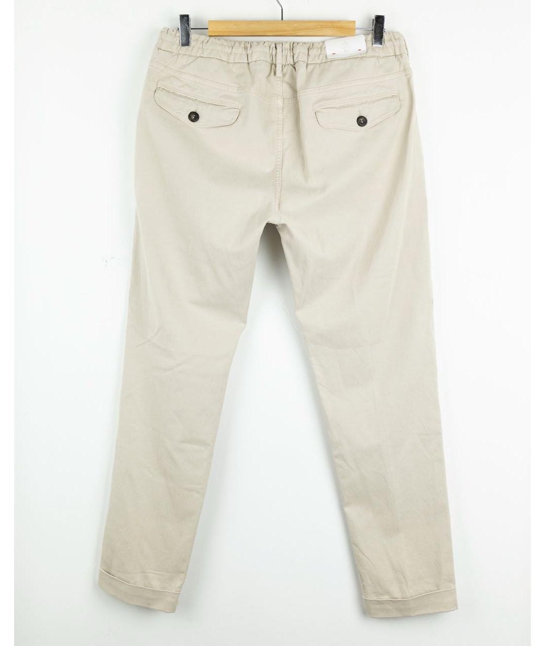 ELEVENTY Бежевые хлопковые повседневные брюки, фото 2