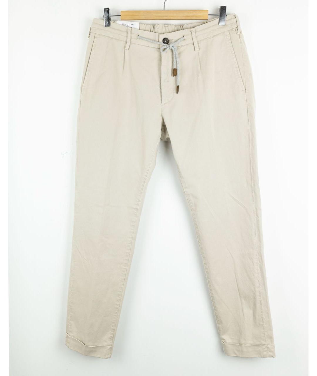 ELEVENTY Бежевые хлопковые повседневные брюки, фото 5