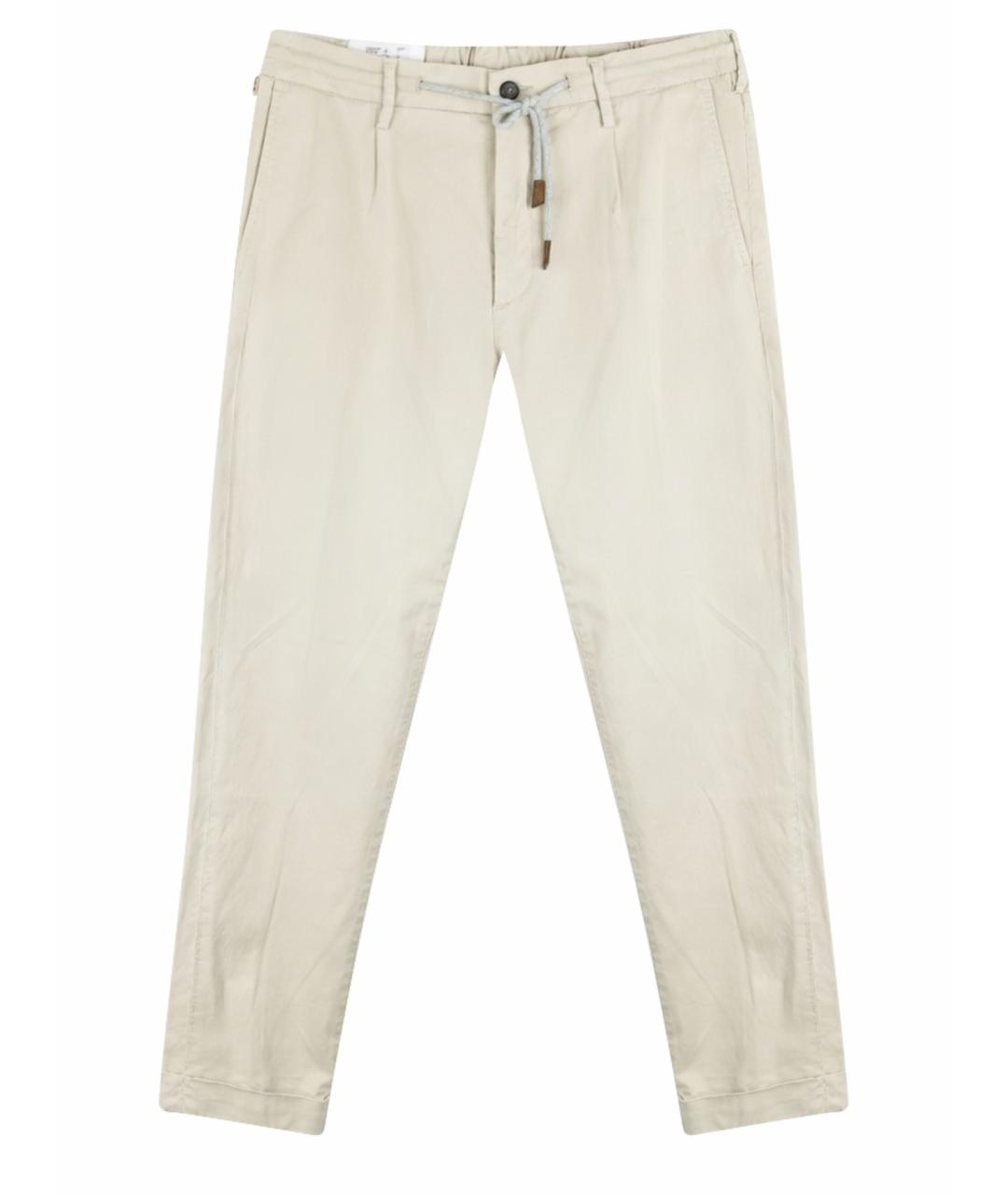 ELEVENTY Бежевые хлопковые повседневные брюки, фото 1