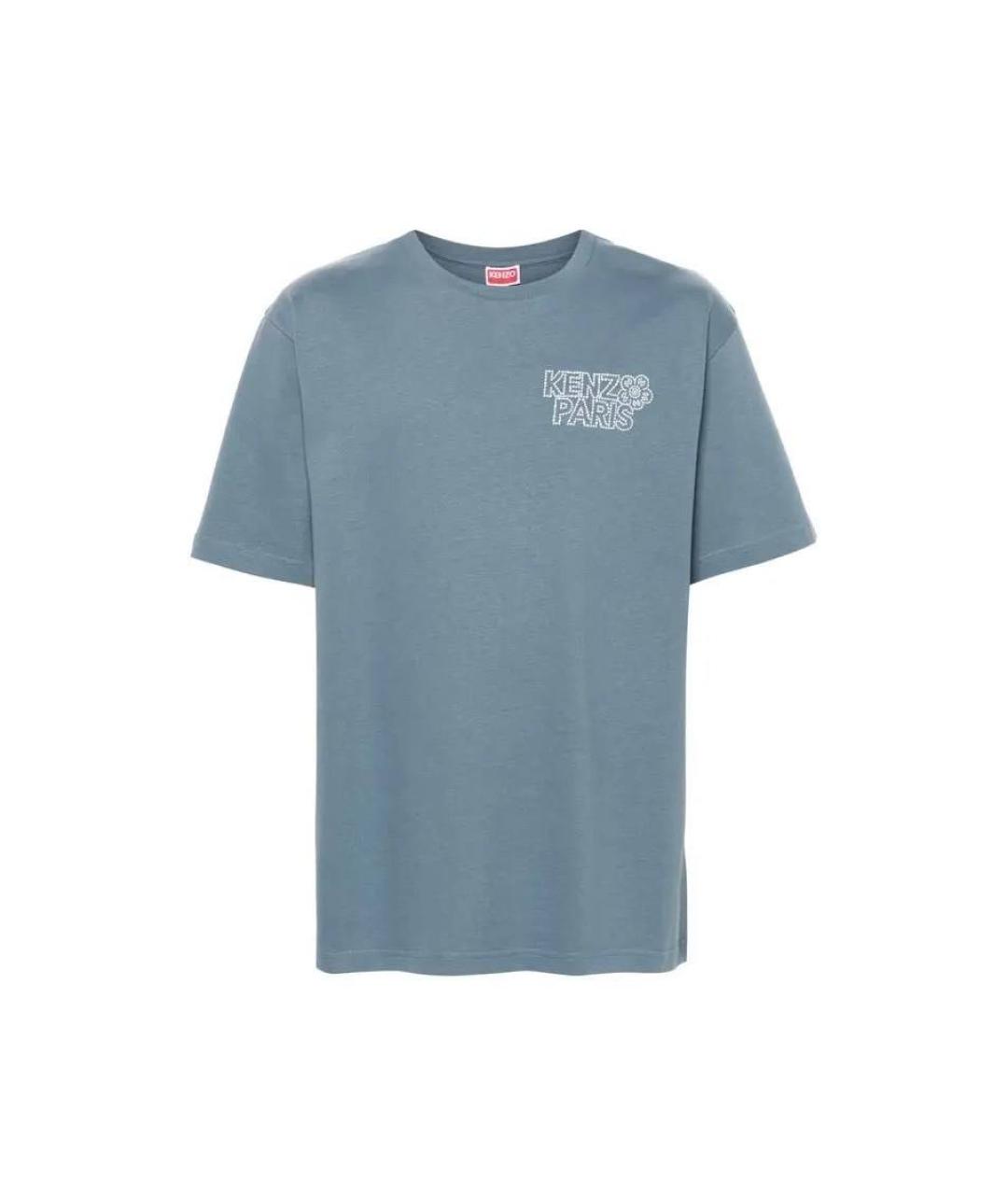 KENZO Голубая хлопковая футболка, фото 4