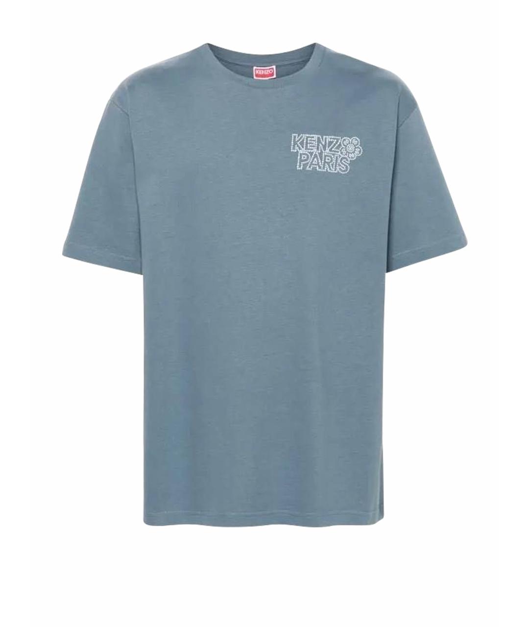 KENZO Голубая хлопковая футболка, фото 1