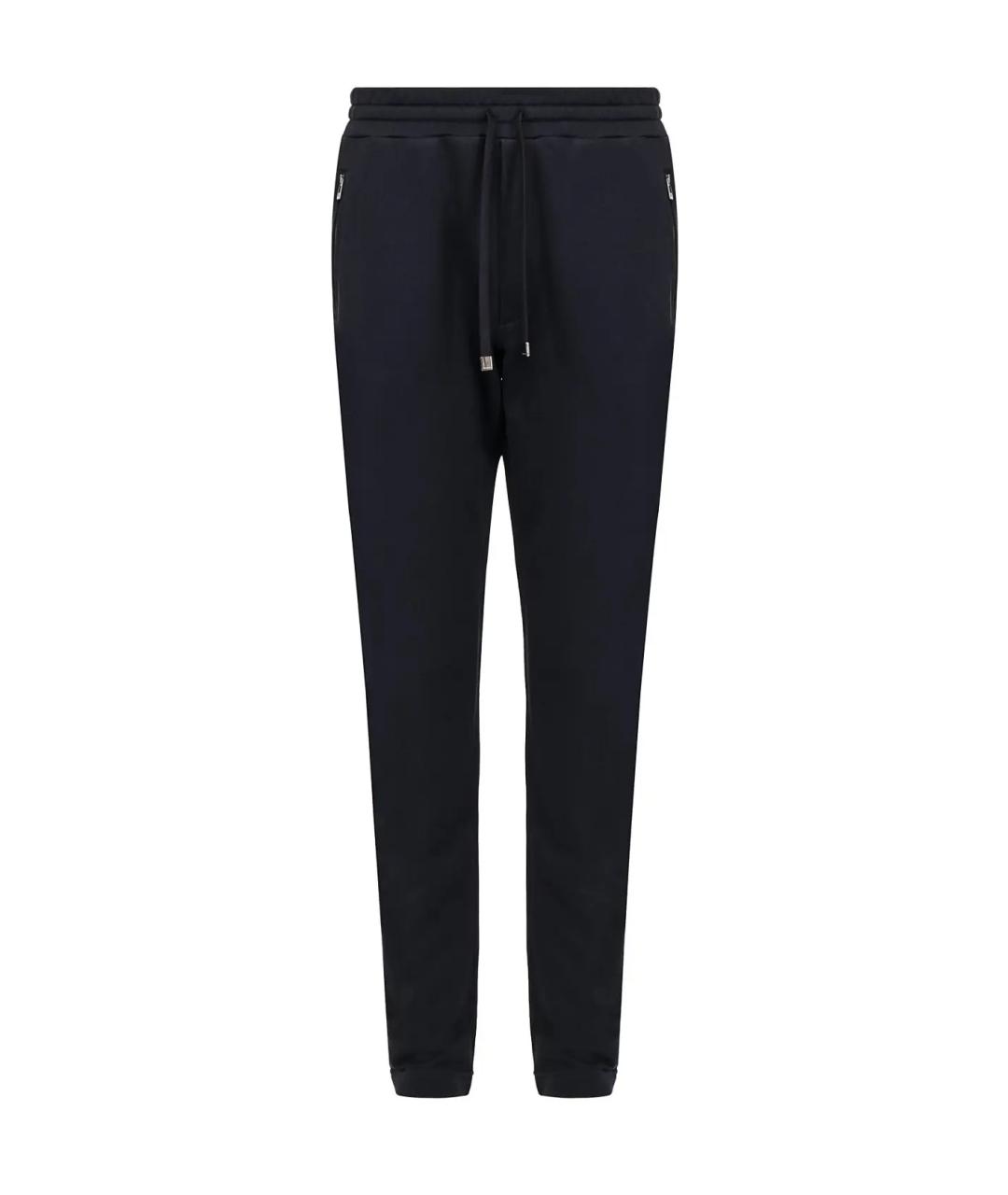 DOLCE&GABBANA Темно-синие хлопковые повседневные брюки, фото 7