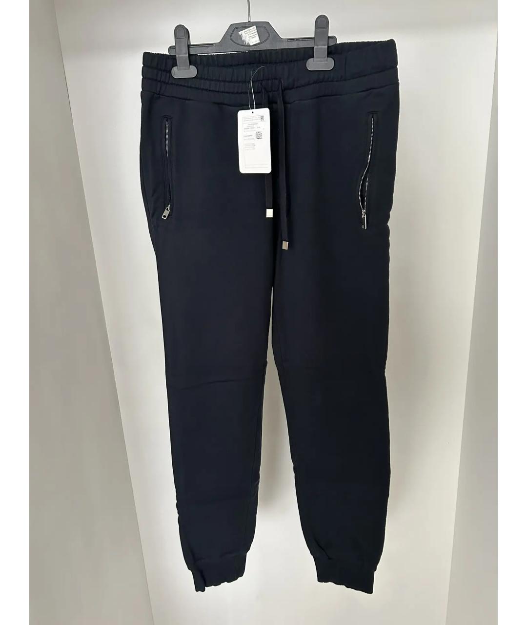 DOLCE&GABBANA Темно-синие хлопковые повседневные брюки, фото 5