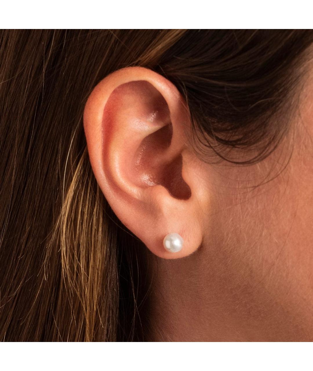 Mikimoto Золотые серьги из белого золота, фото 2