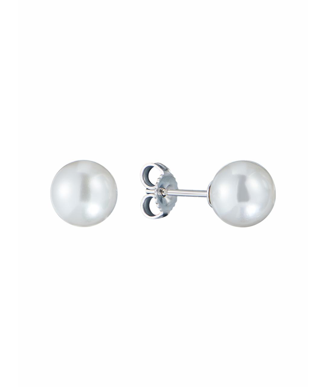 Mikimoto Золотые серьги из белого золота, фото 1
