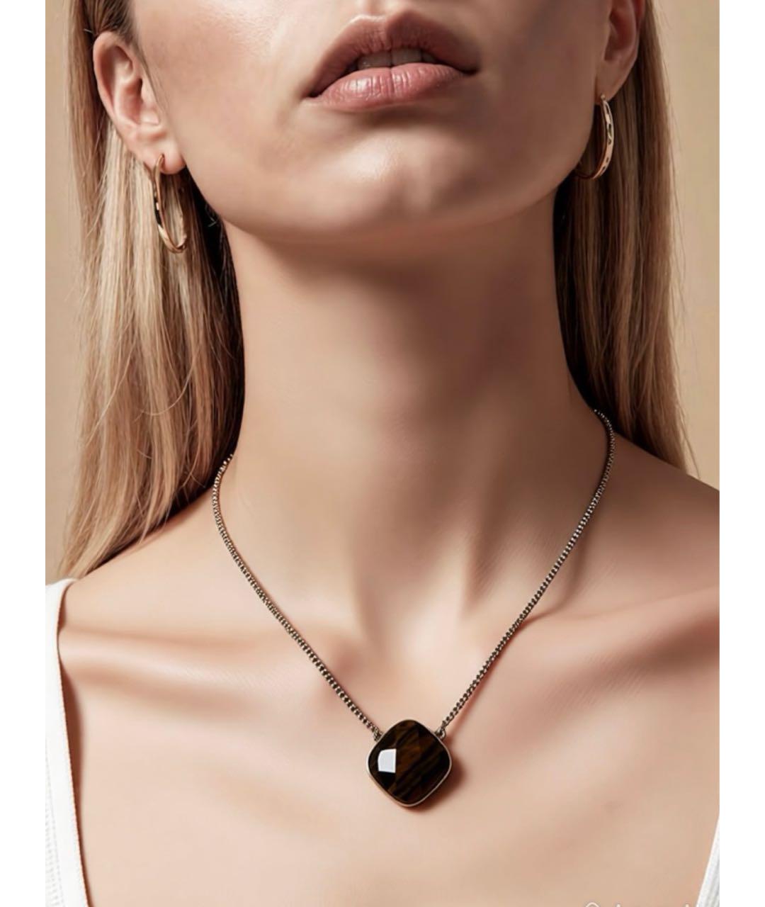 MONET Коричневое латунное колье, фото 7