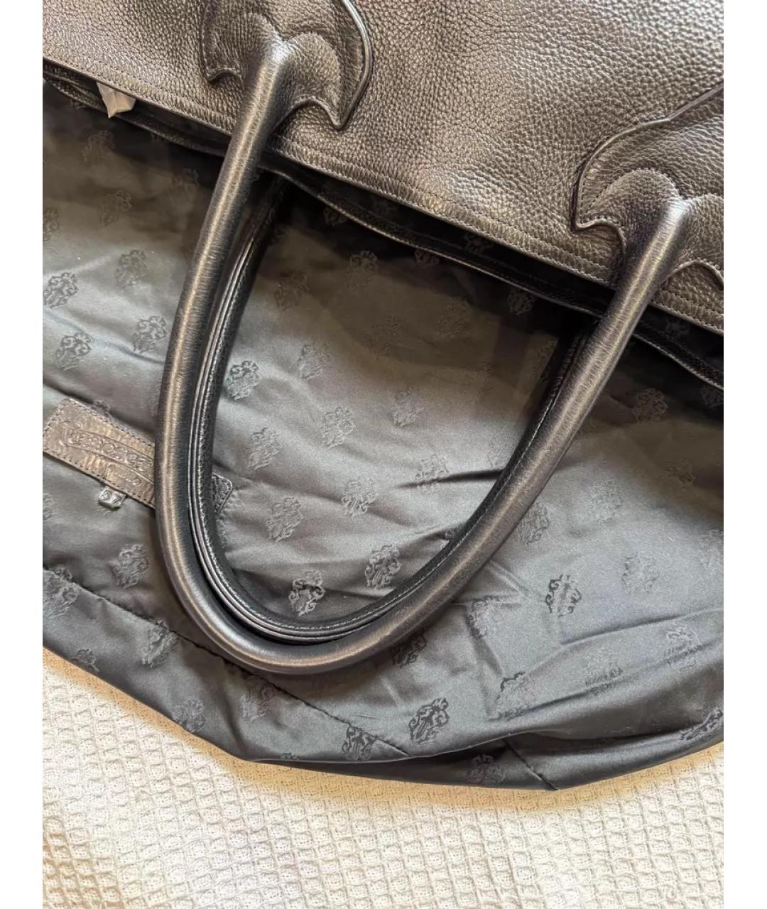 CHROME HEARTS Черная кожаная сумка тоут, фото 6