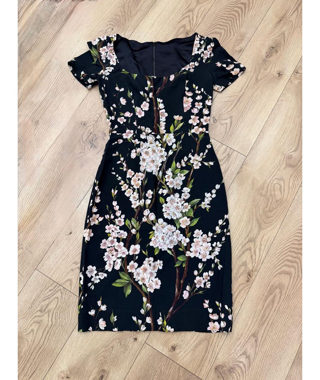 DOLCE&GABBANA Черное вискозное коктейльное платье, фото 2