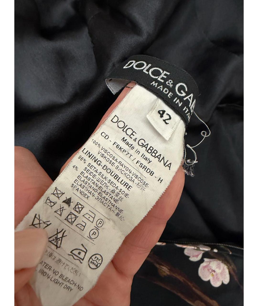 DOLCE&GABBANA Черное вискозное коктейльное платье, фото 5