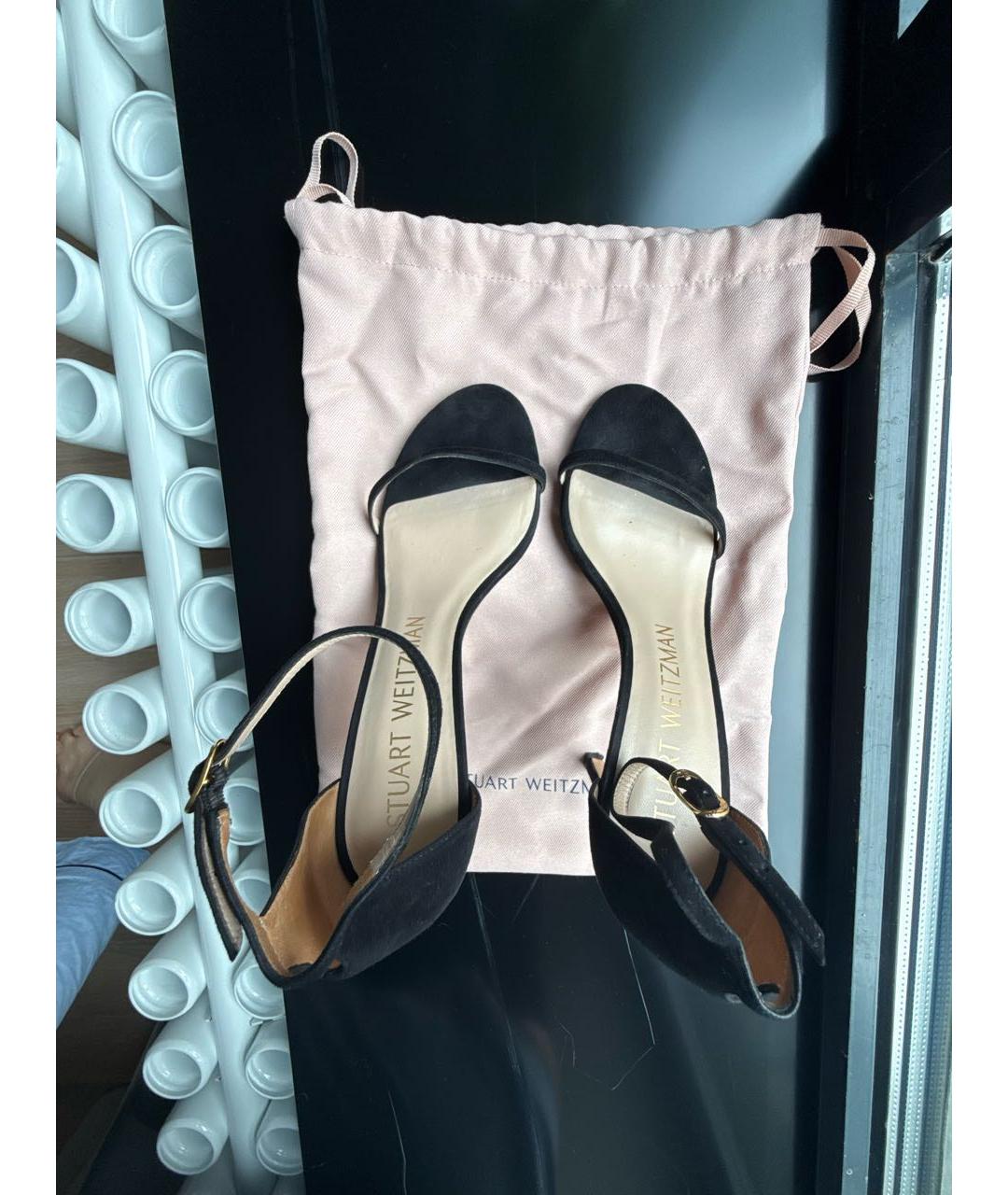 STUART WEITZMAN Черные замшевые босоножки, фото 3