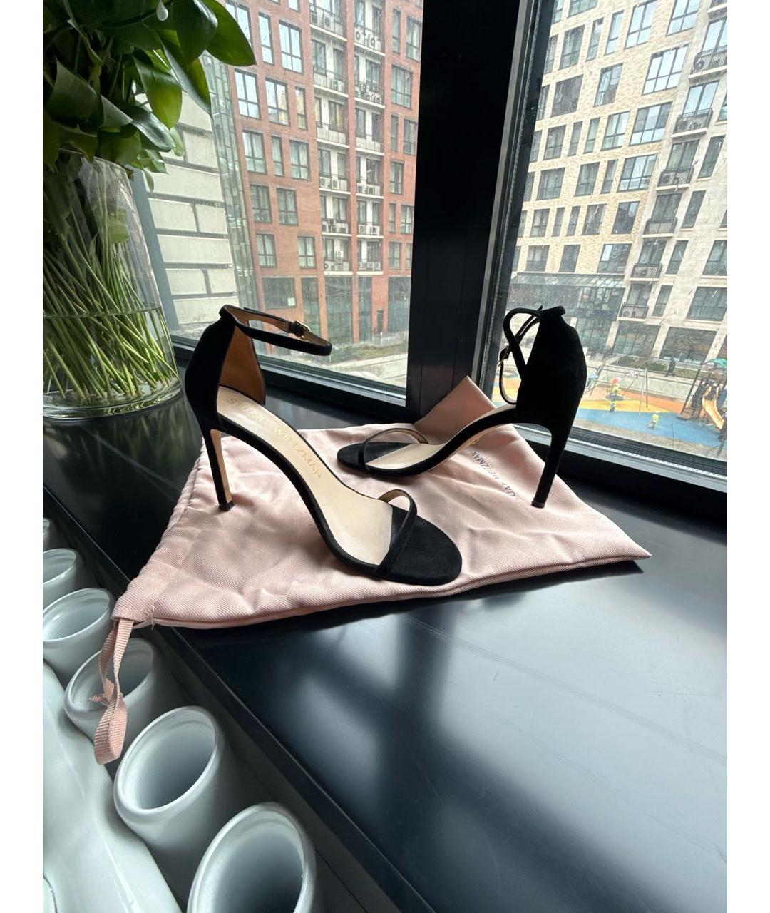 STUART WEITZMAN Черные замшевые босоножки, фото 6