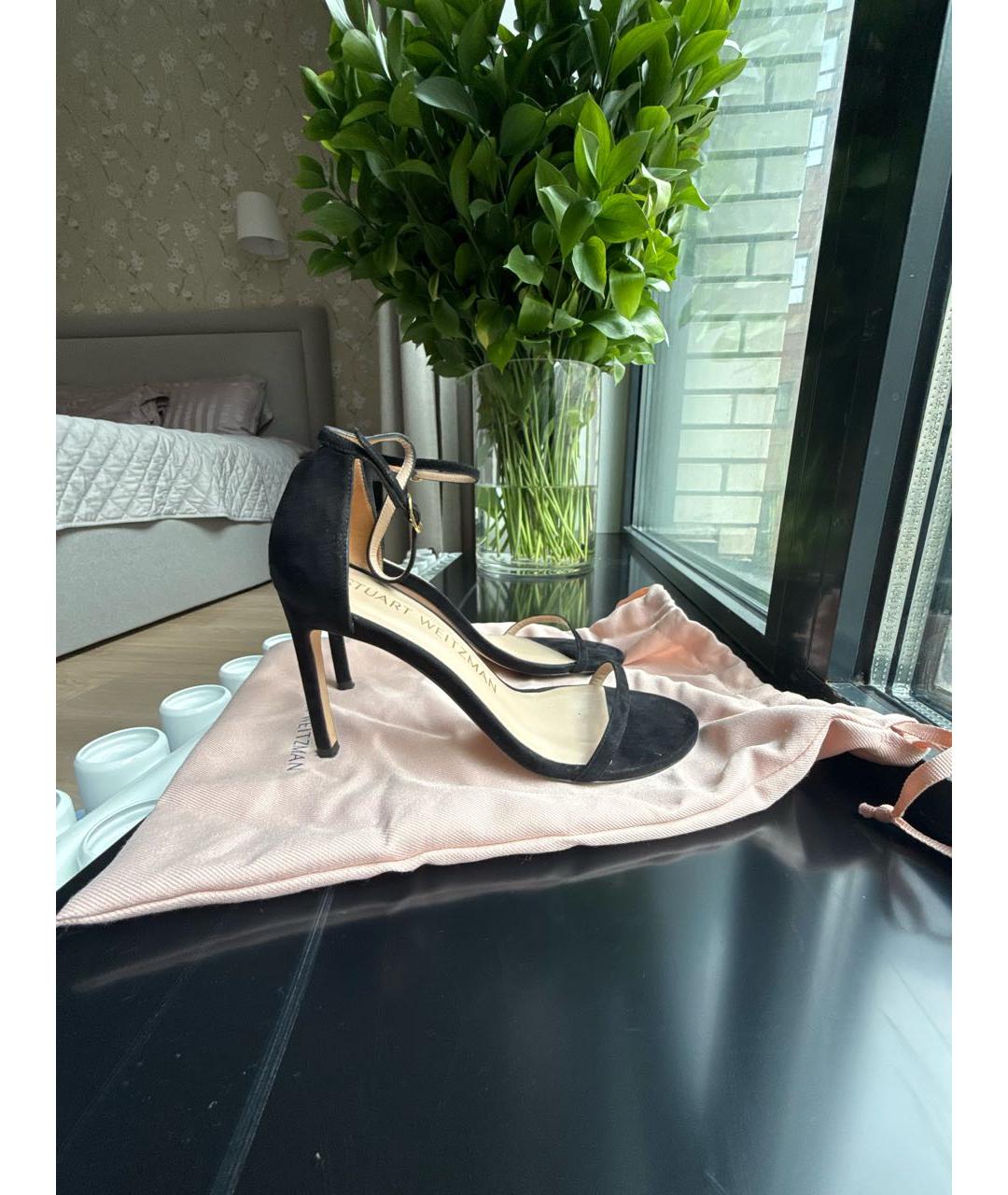 STUART WEITZMAN Черные замшевые босоножки, фото 9