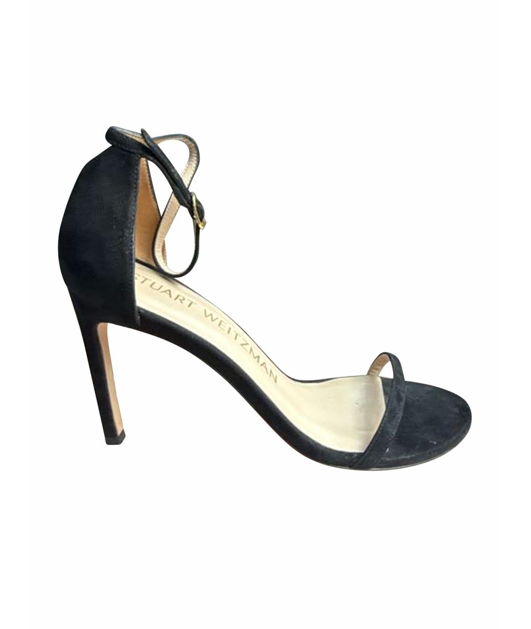 STUART WEITZMAN Черные замшевые босоножки, фото 1