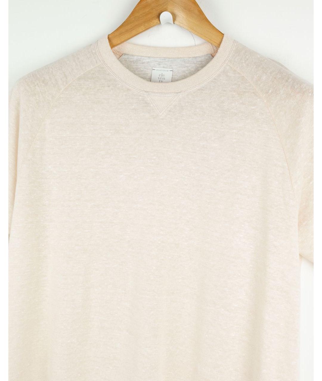 ELEVENTY Розовая хлопко-леновая футболка, фото 1