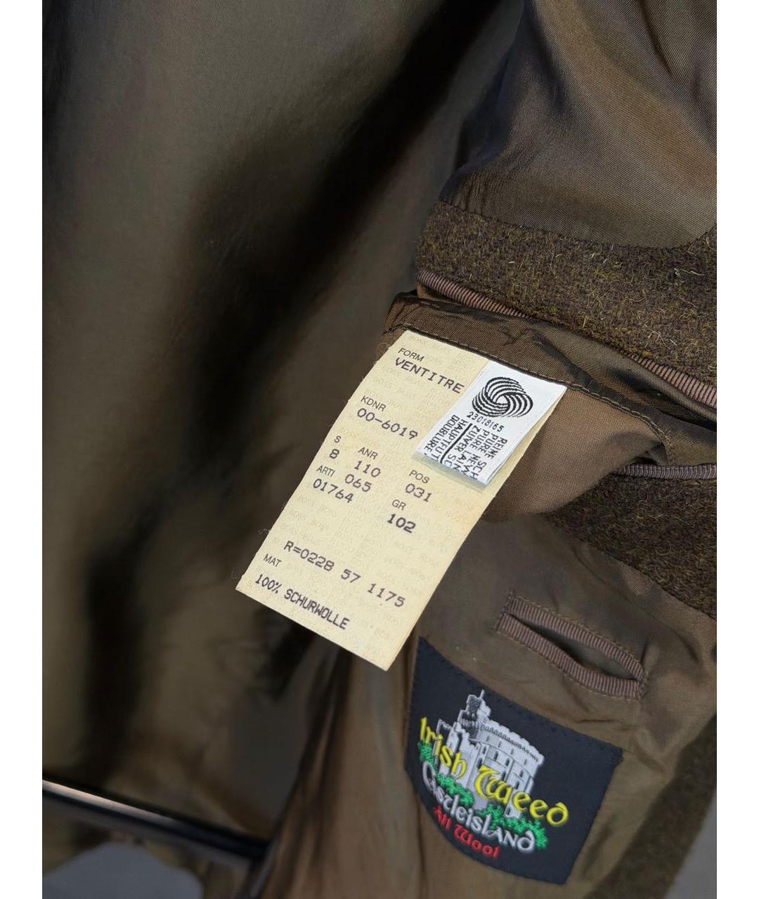 HUGO BOSS Коричневый шерстяной пиджак, фото 8