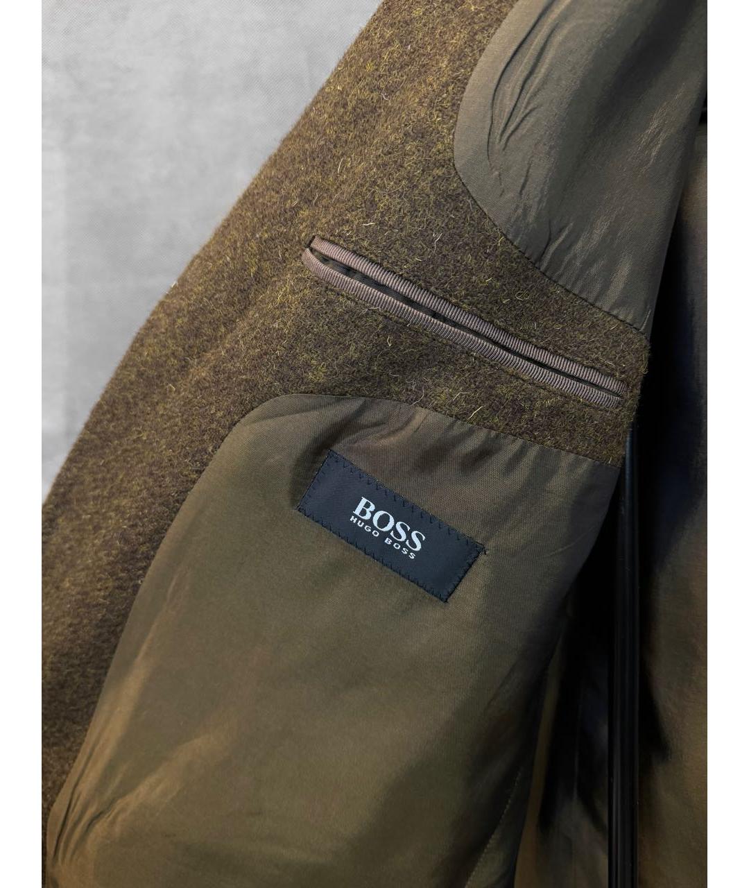 HUGO BOSS Коричневый шерстяной пиджак, фото 4