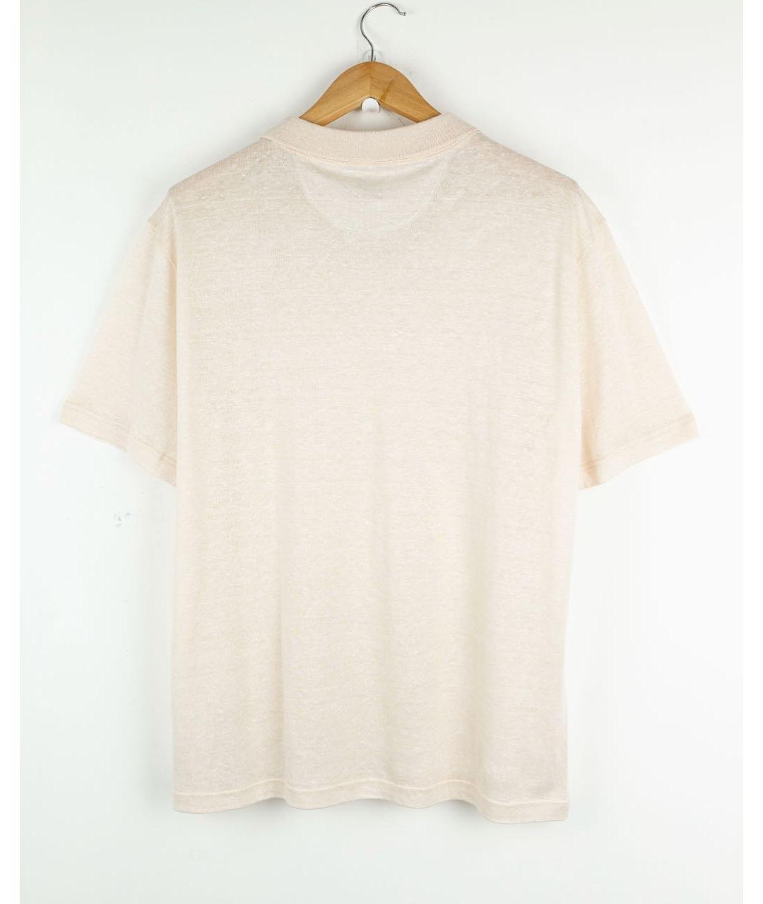 ELEVENTY Розовое хлопко-леновое поло с коротким рукавом, фото 2